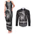 Hawaiian Ikaika Warrior Couples Matching Tank Maxi Dress and Long Sleeve Button Shirt Tribal Pattern