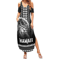 Hawaiian Ikaika Warrior Family Matching Summer Maxi Dress and Hawaiian Shirt Tribal Pattern