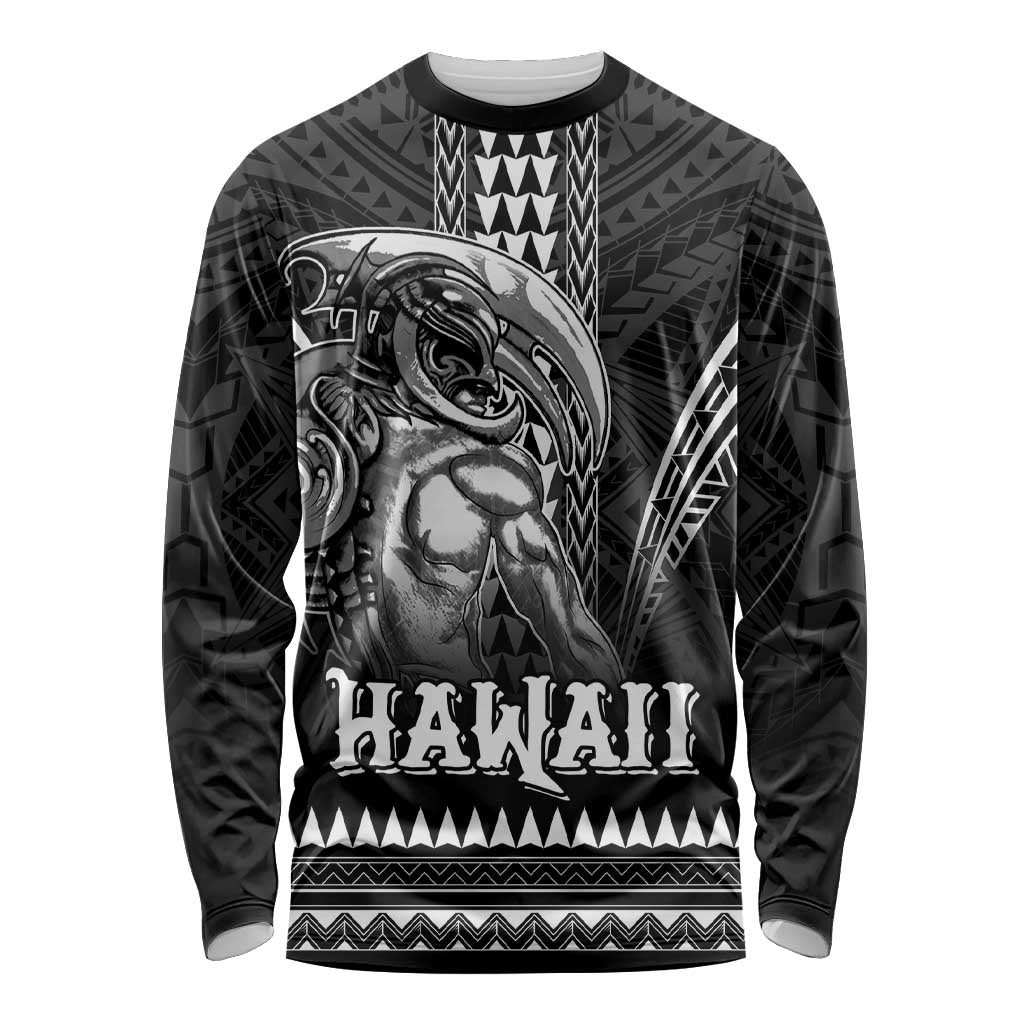 Hawaiian Ikaika Warrior Long Sleeve Shirt Tribal Pattern