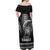 Hawaiian Ikaika Warrior Off Shoulder Maxi Dress Tribal Pattern