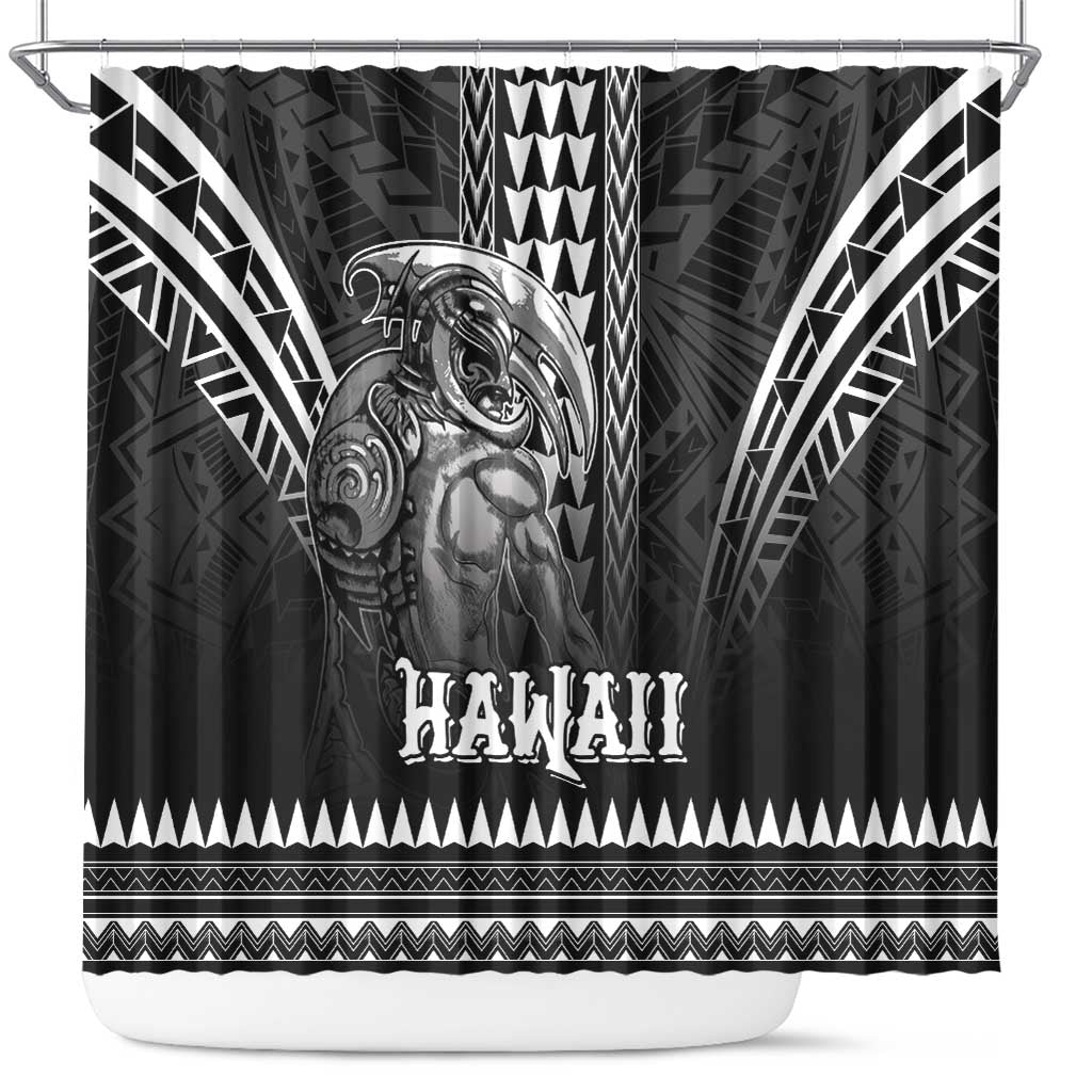 Hawaiian Ikaika Warrior Shower Curtain Tribal Pattern