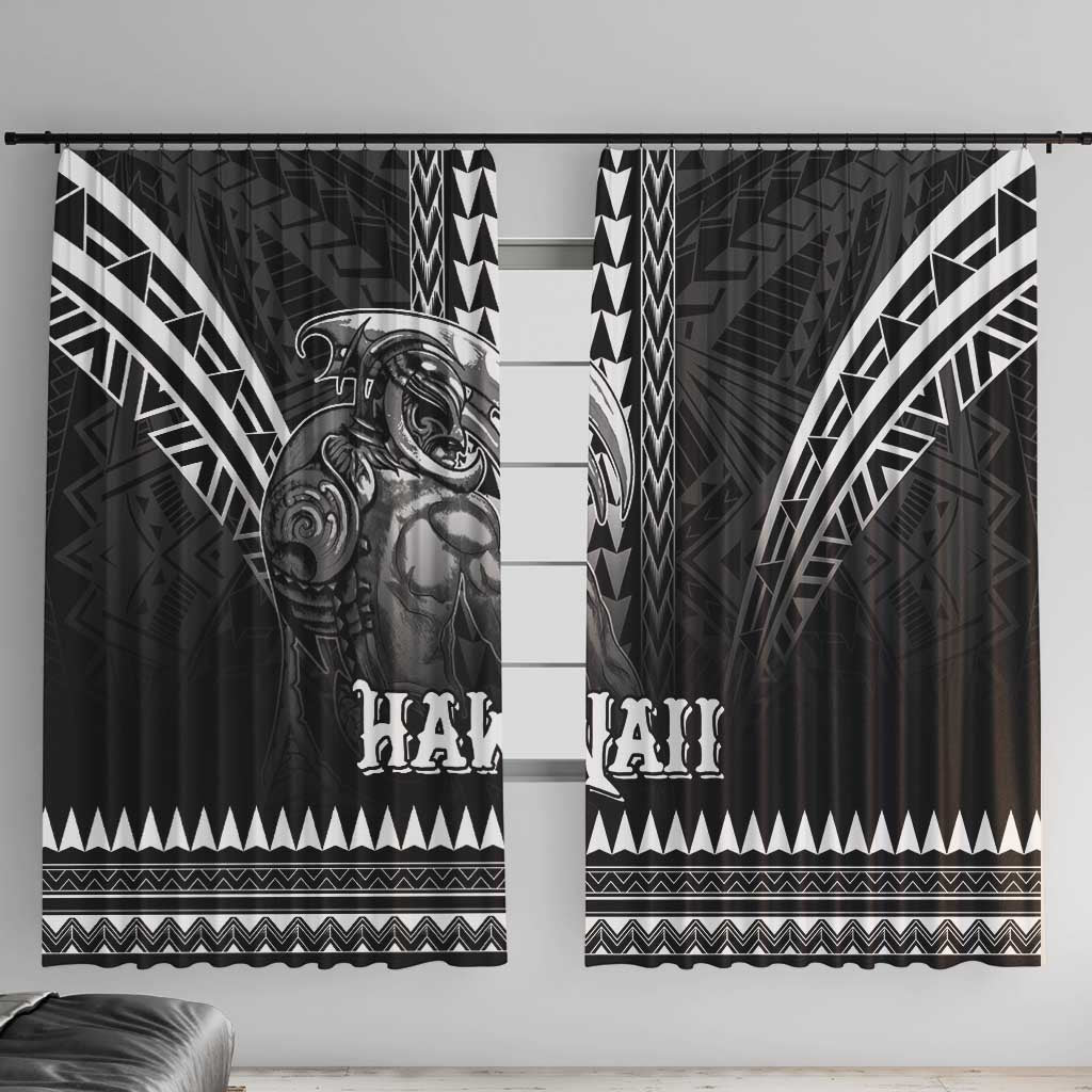 Hawaiian Ikaika Warrior Window Curtain Tribal Pattern