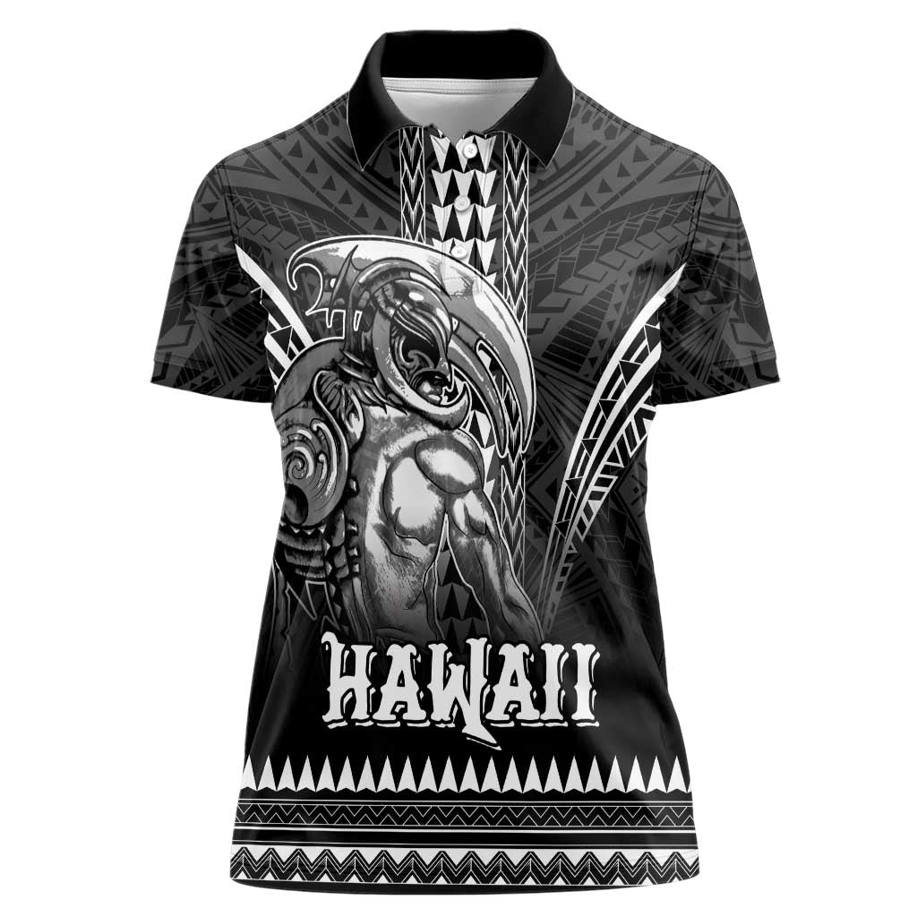 Hawaiian Ikaika Warrior Women Polo Shirt Tribal Pattern