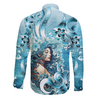 Hawaii Namaka Goddess Of The Sea Family Matching Off Shoulder Short Dress and Hawaiian Shirt Polynesian Style LT05 - Polynesian Pride