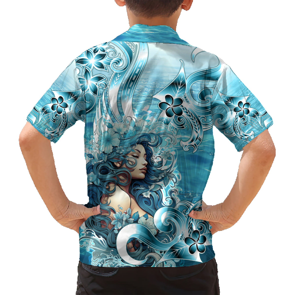 Hawaii Namaka Goddess Of The Sea Kid Hawaiian Shirt Polynesian Style LT05 - Polynesian Pride