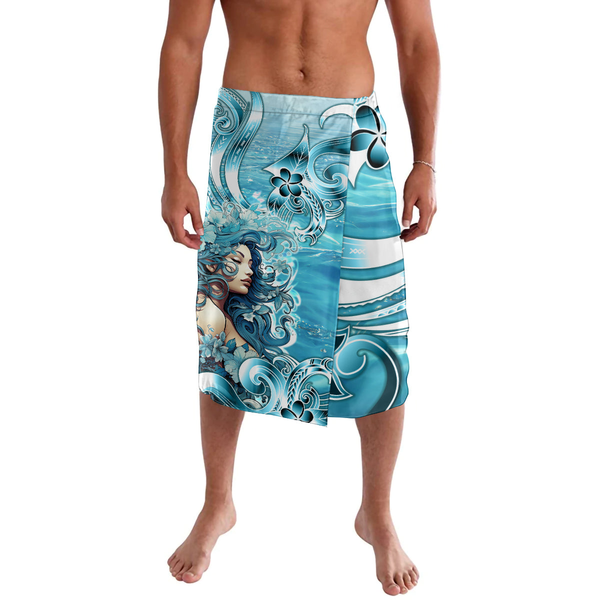 Hawaii Namaka Goddess Of The Sea Lavalava Polynesian Style LT05 Turquoise - Polynesian Pride