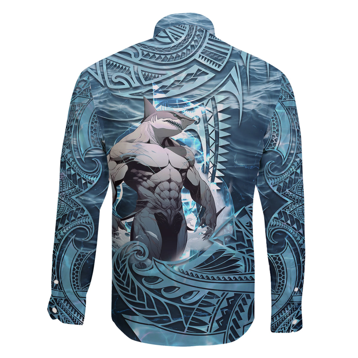 Hawaiian Shark God Kamohoalii Family Matching Off Shoulder Short Dress and Hawaiian Shirt Polynesian Style LT05 - Polynesian Pride