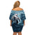 Hawaiian Shark God Kamohoalii Off Shoulder Short Dress Polynesian Style LT05 - Polynesian Pride