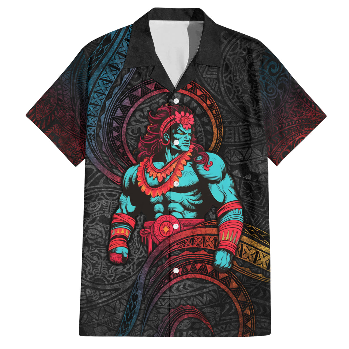 Hawaiian Demigod Maui Hawaiian Shirt Polynesian Mythology LT05 Black - Polynesian Pride