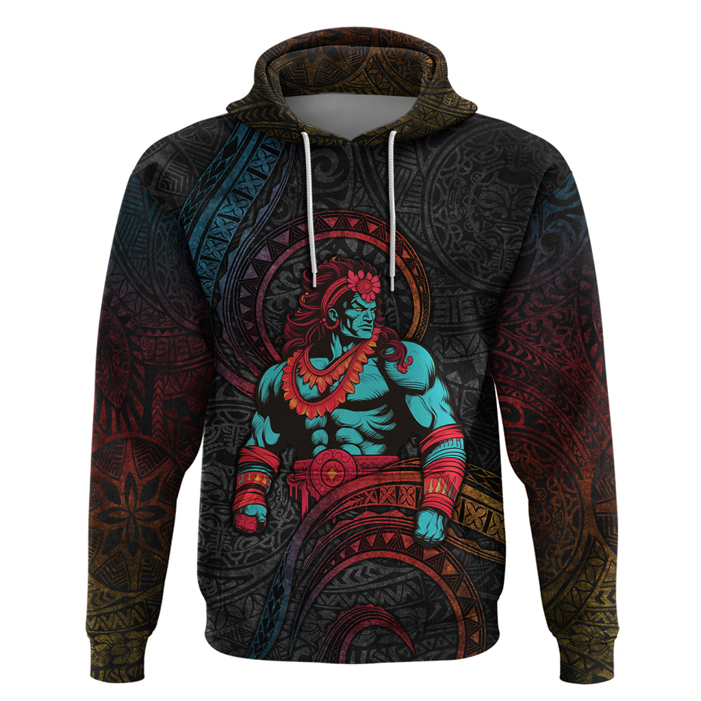 Hawaiian Demigod Maui Hoodie Polynesian Mythology LT05 Pullover Hoodie Black - Polynesian Pride