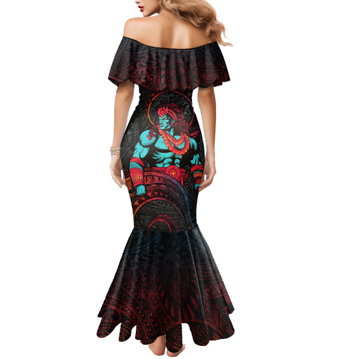 Hawaiian Demigod Maui Mermaid Dress Polynesian Mythology LT05 - Polynesian Pride