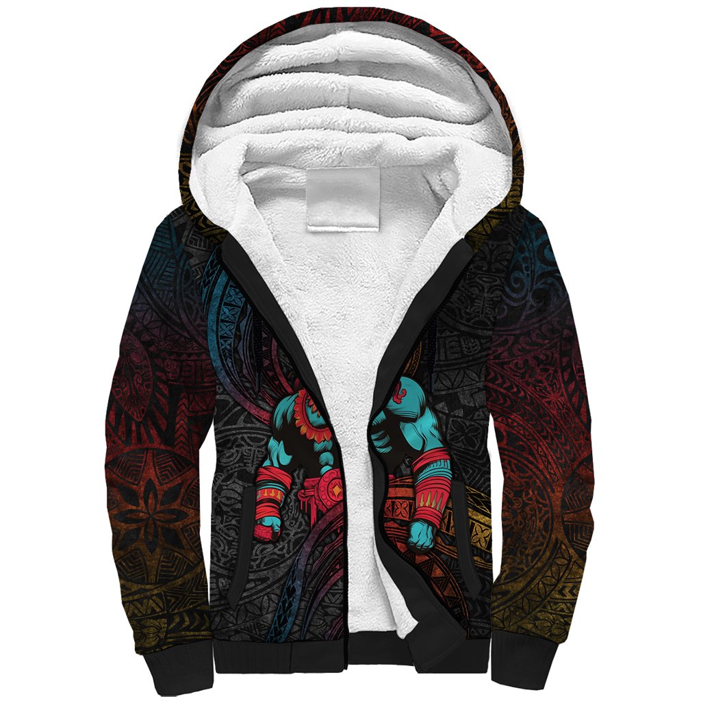 Hawaiian Demigod Maui Sherpa Hoodie Polynesian Mythology LT05 Unisex Black - Polynesian Pride