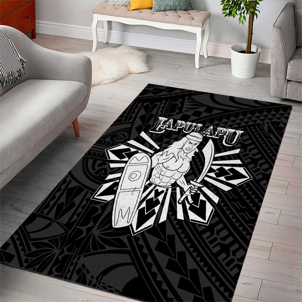 Philippines Tribal Area Rug King Lapu Lapu Black Version