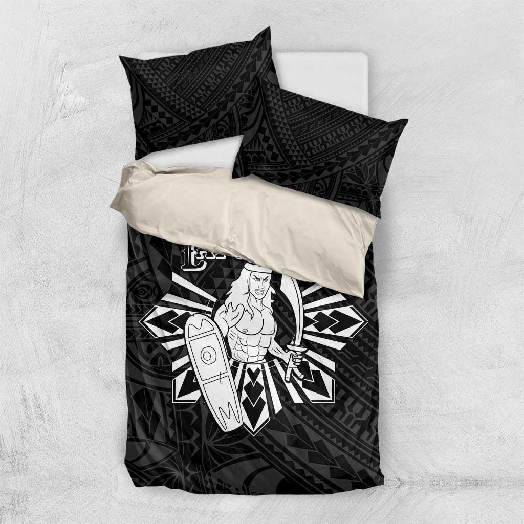 Philippines Tribal Bedding Set King Lapu Lapu Black Version