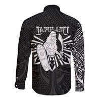 Philippines Tribal Long Sleeve Button Shirt King Lapu Lapu Black Version