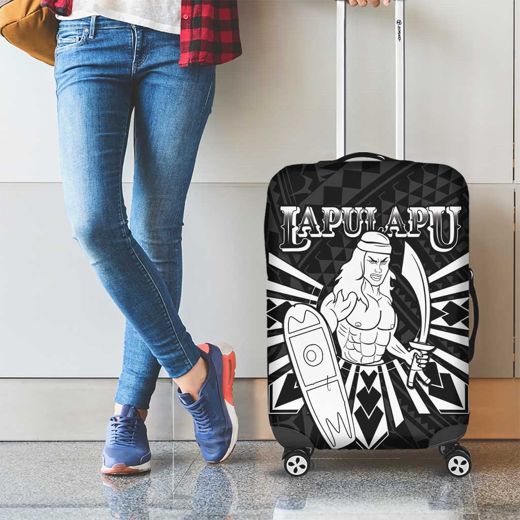 Philippines Tribal Luggage Cover King Lapu Lapu Black Version