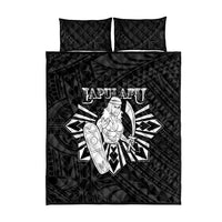 Philippines Tribal Quilt Bed Set King Lapu Lapu Black Version