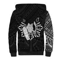 Philippines Tribal Sherpa Hoodie King Lapu Lapu Black Version