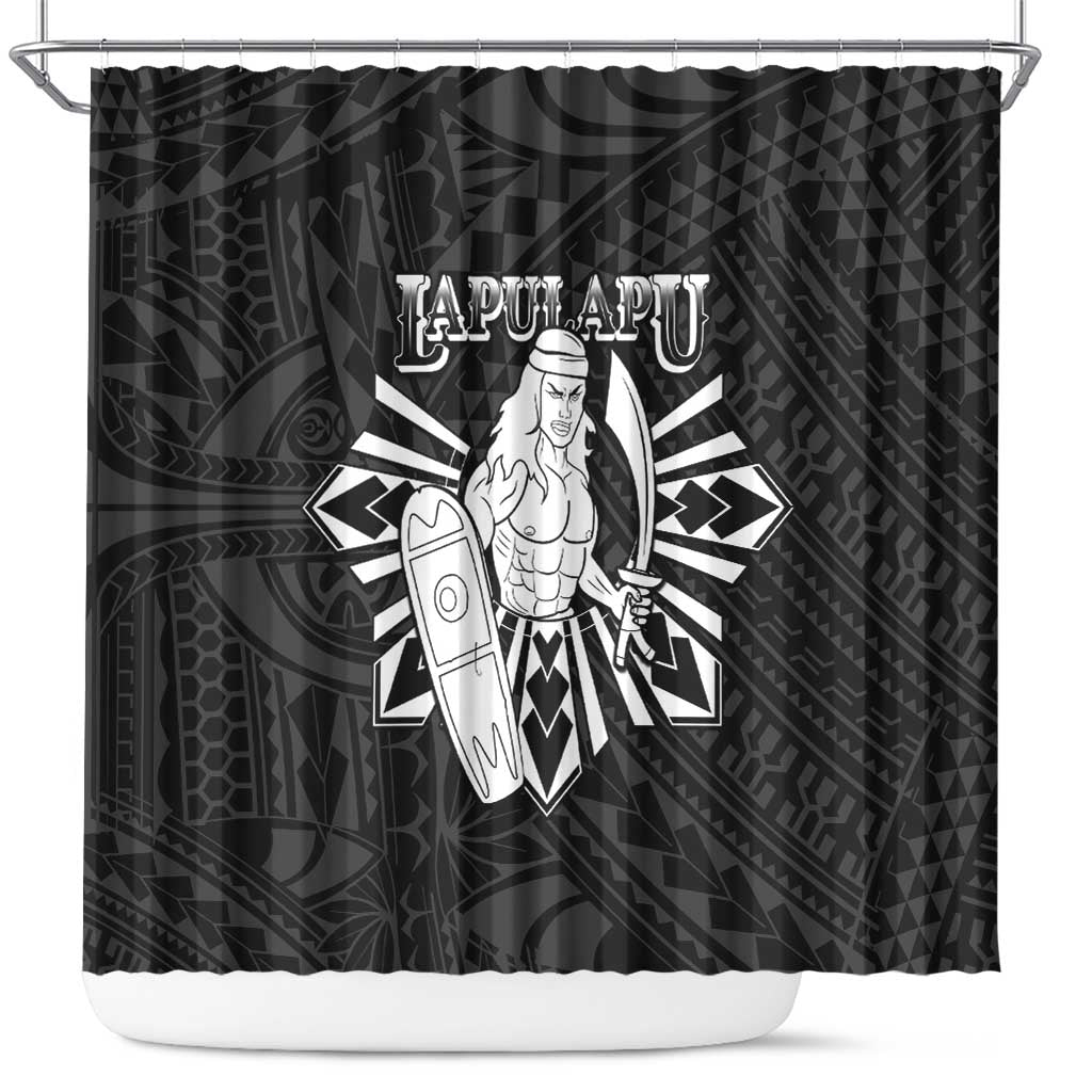 Philippines Tribal Shower Curtain King Lapu Lapu Black Version