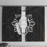 Philippines Tribal Window Curtain King Lapu Lapu Black Version