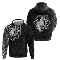 Philippines Tribal Zip Hoodie King Lapu Lapu Black Version