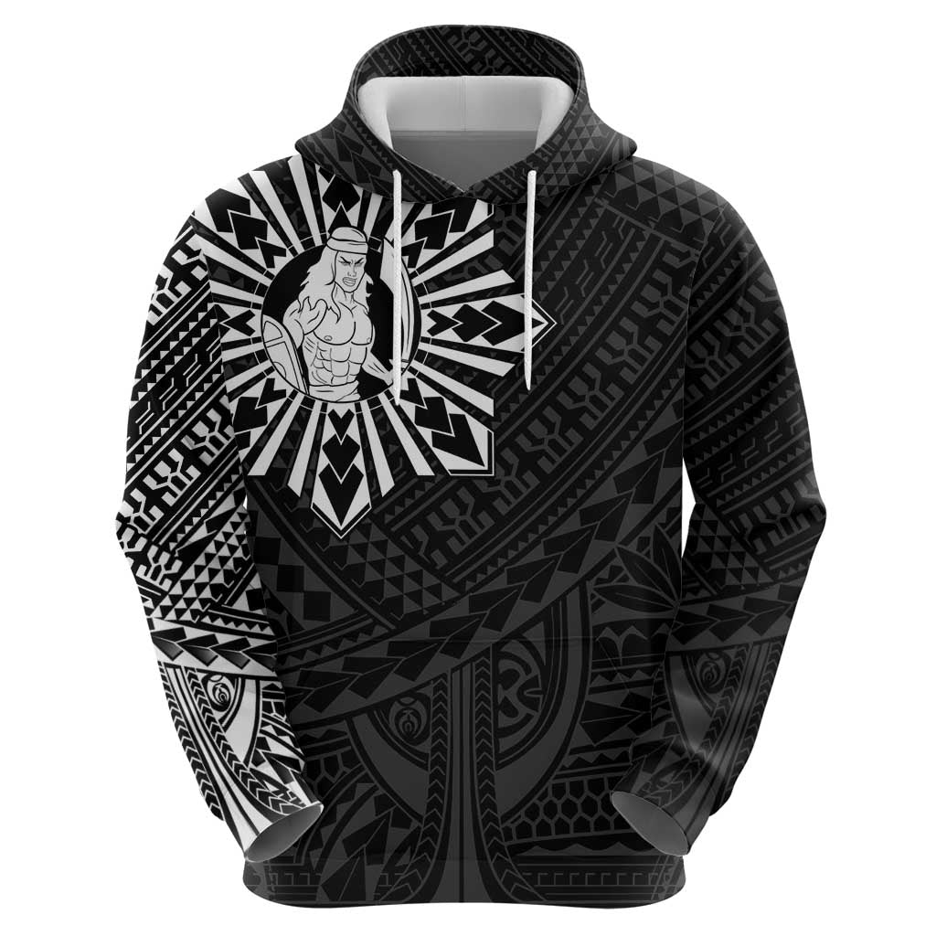 Philippines Tribal Zip Hoodie King Lapu Lapu Black Version