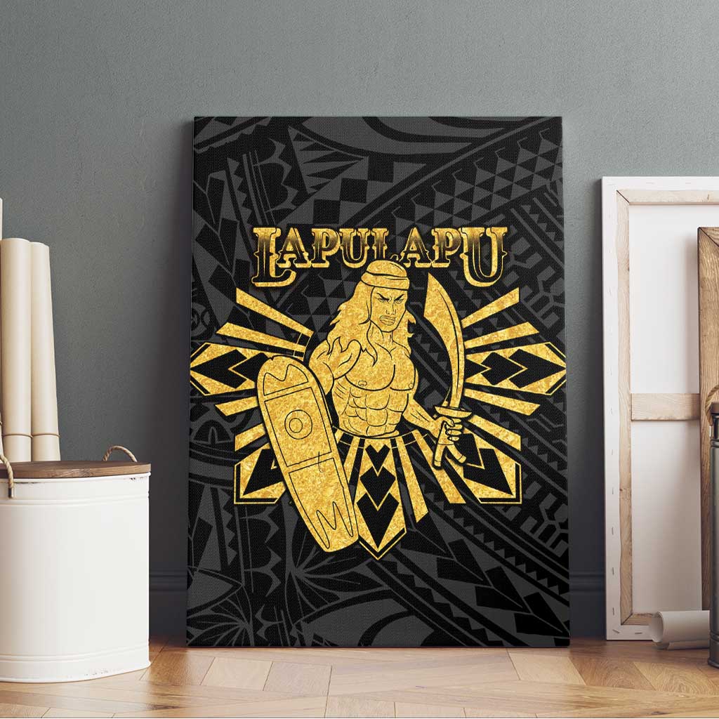Philippines Tribal Canvas Wall Art King Lapu Lapu Gold Version
