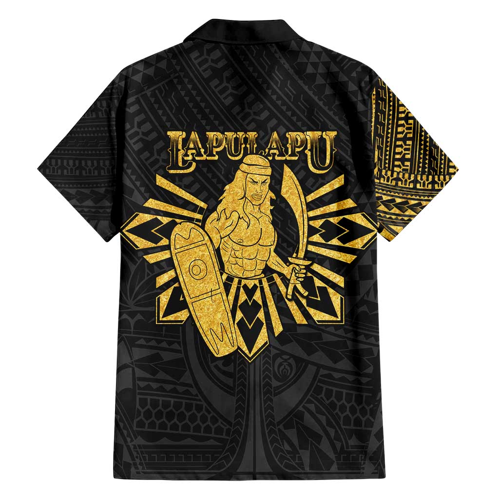 Philippines Tribal Family Matching Puletasi and Hawaiian Shirt King Lapu Lapu Gold Version