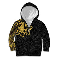 Philippines Tribal Kid Hoodie King Lapu Lapu Gold Version