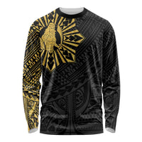 Philippines Tribal Long Sleeve Shirt King Lapu Lapu Gold Version