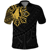 Philippines Tribal Polo Shirt King Lapu Lapu Gold Version