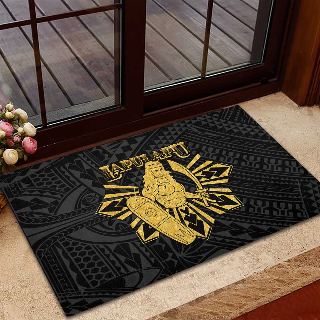 Philippines Tribal Rubber Doormat King Lapu Lapu Gold Version