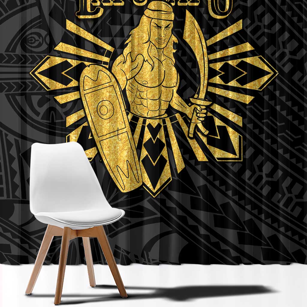 Philippines Tribal Window Curtain King Lapu Lapu Gold Version