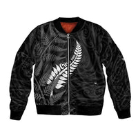 Personalised New Zealand Chur Bro Bomber Jacket Maori Koru With Silver Fern