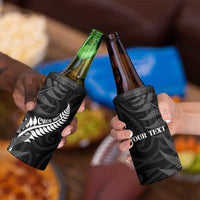 Personalised New Zealand Chur Bro 4 in 1 Can Cooler Tumbler Maori Koru With Silver Fern