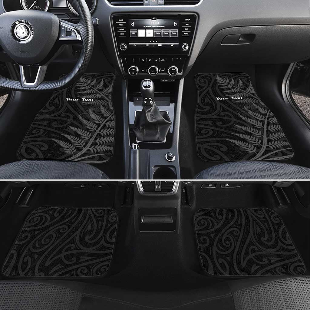 Personalised New Zealand Chur Bro Car Mats Maori Koru With Silver Fern