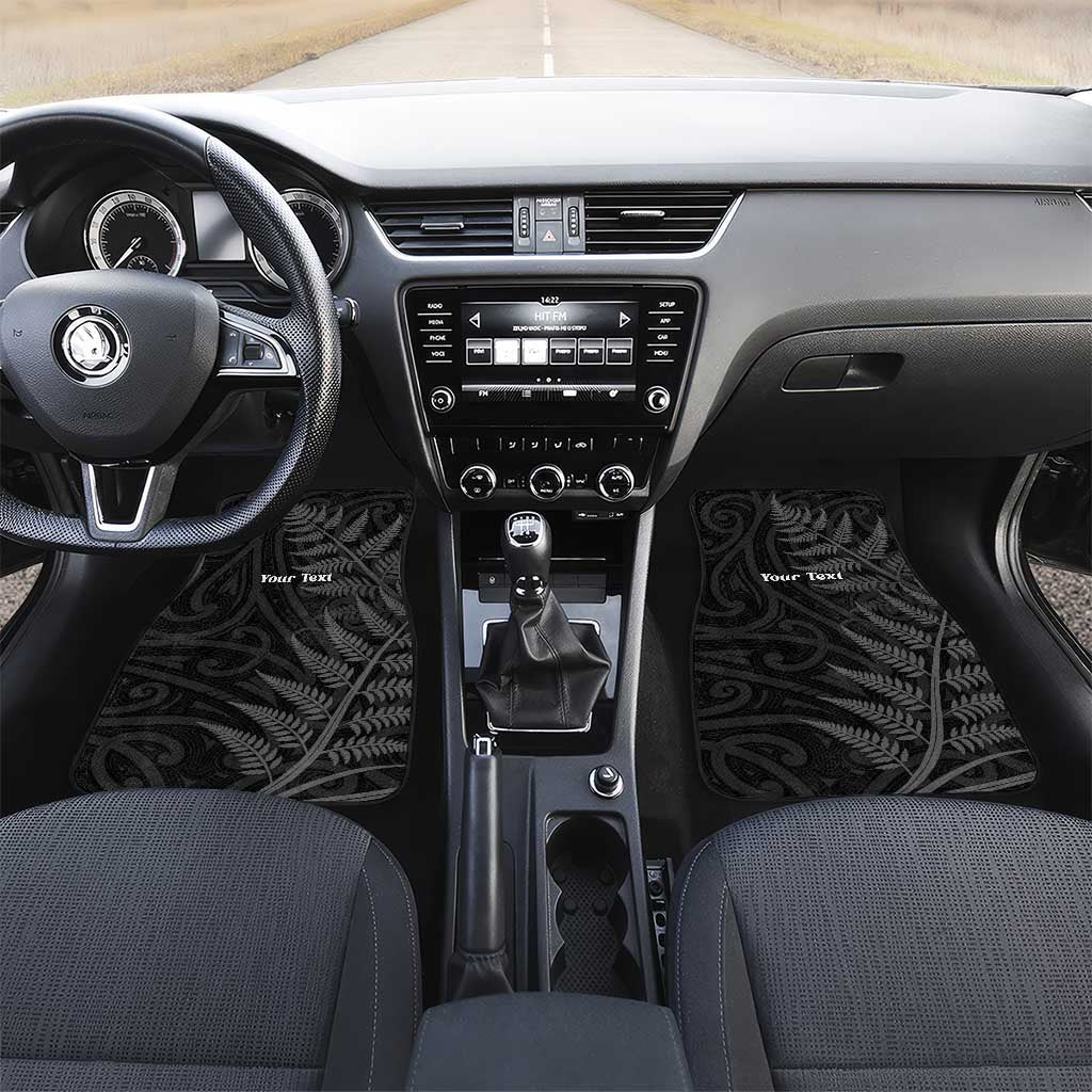 Personalised New Zealand Chur Bro Car Mats Maori Koru With Silver Fern