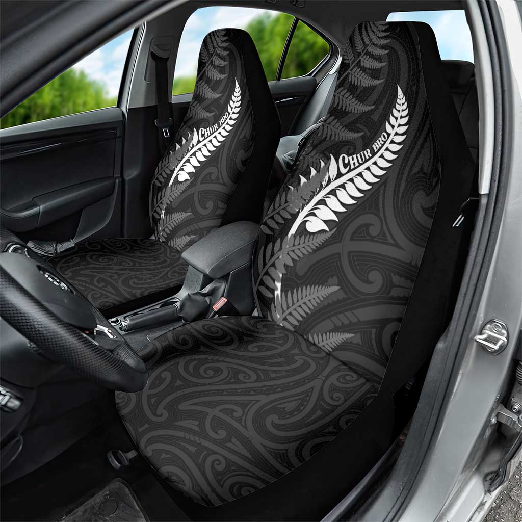 New Zealand Chur Bro Car Seat Cover Maori Koru With Silver Fern
