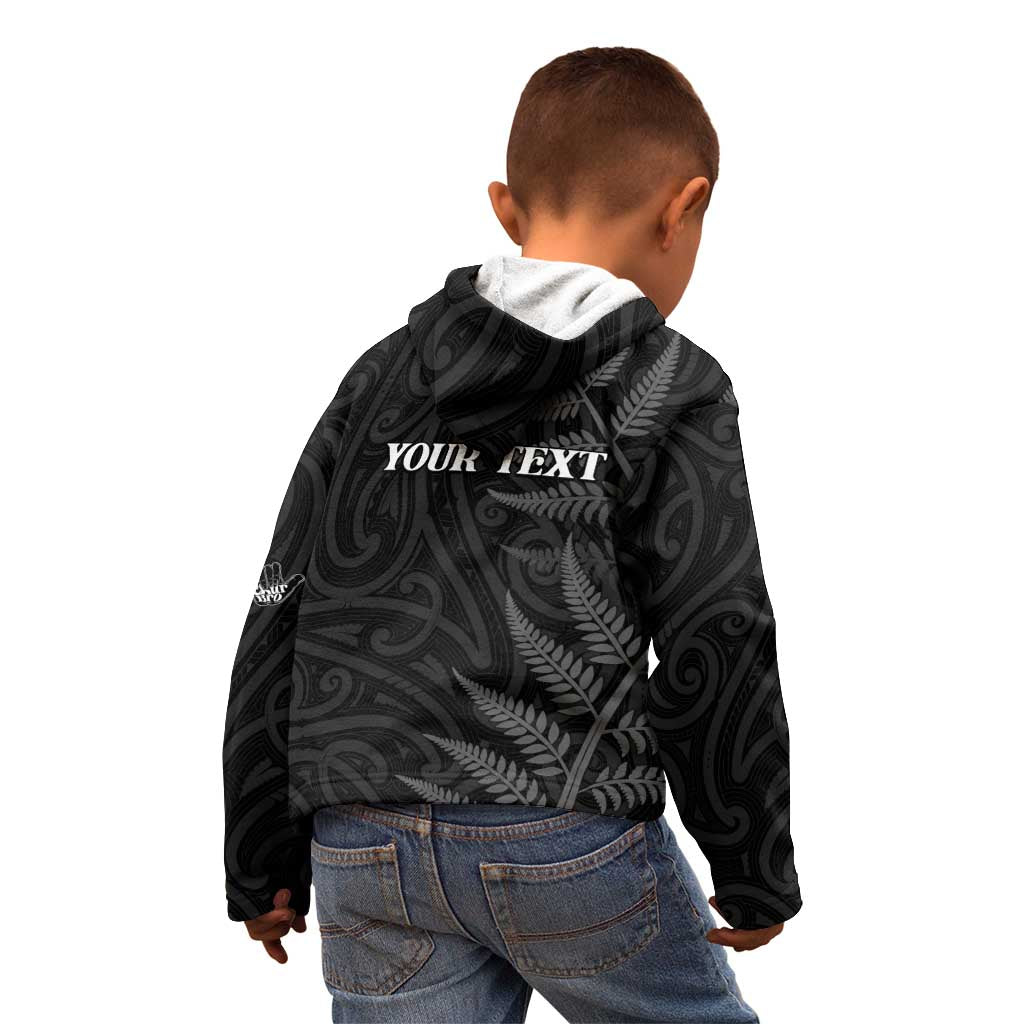 Personalised New Zealand Chur Bro Kid Hoodie Maori Koru With Silver Fern