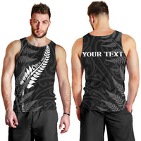 Personalised New Zealand Chur Bro Men Tank Top Maori Koru With Silver Fern