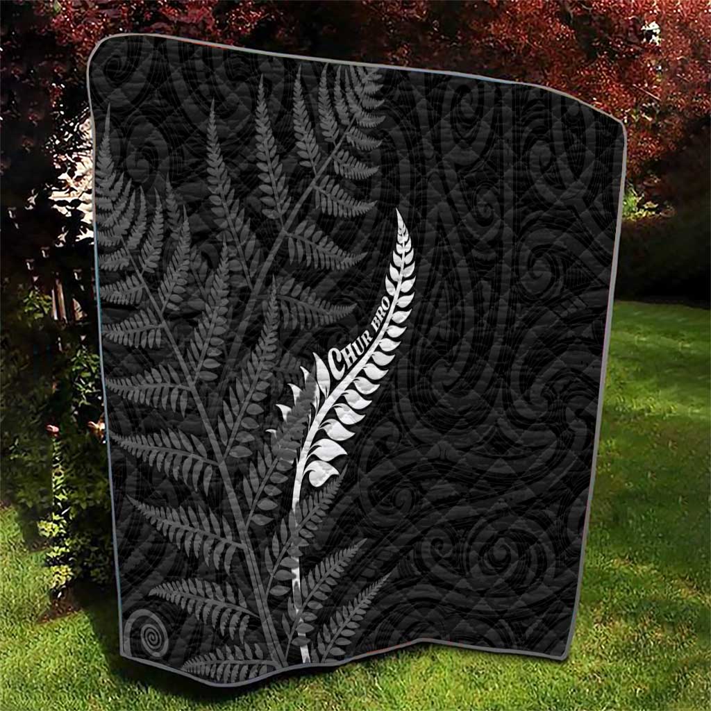 New Zealand Chur Bro Quilt Maori Koru With Silver Fern