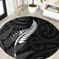 New Zealand Chur Bro Round Carpet Maori Koru With Silver Fern