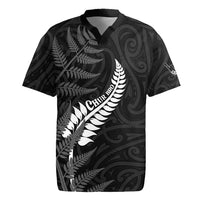 Personalised New Zealand Chur Bro Rugby Jersey Maori Koru With Silver Fern