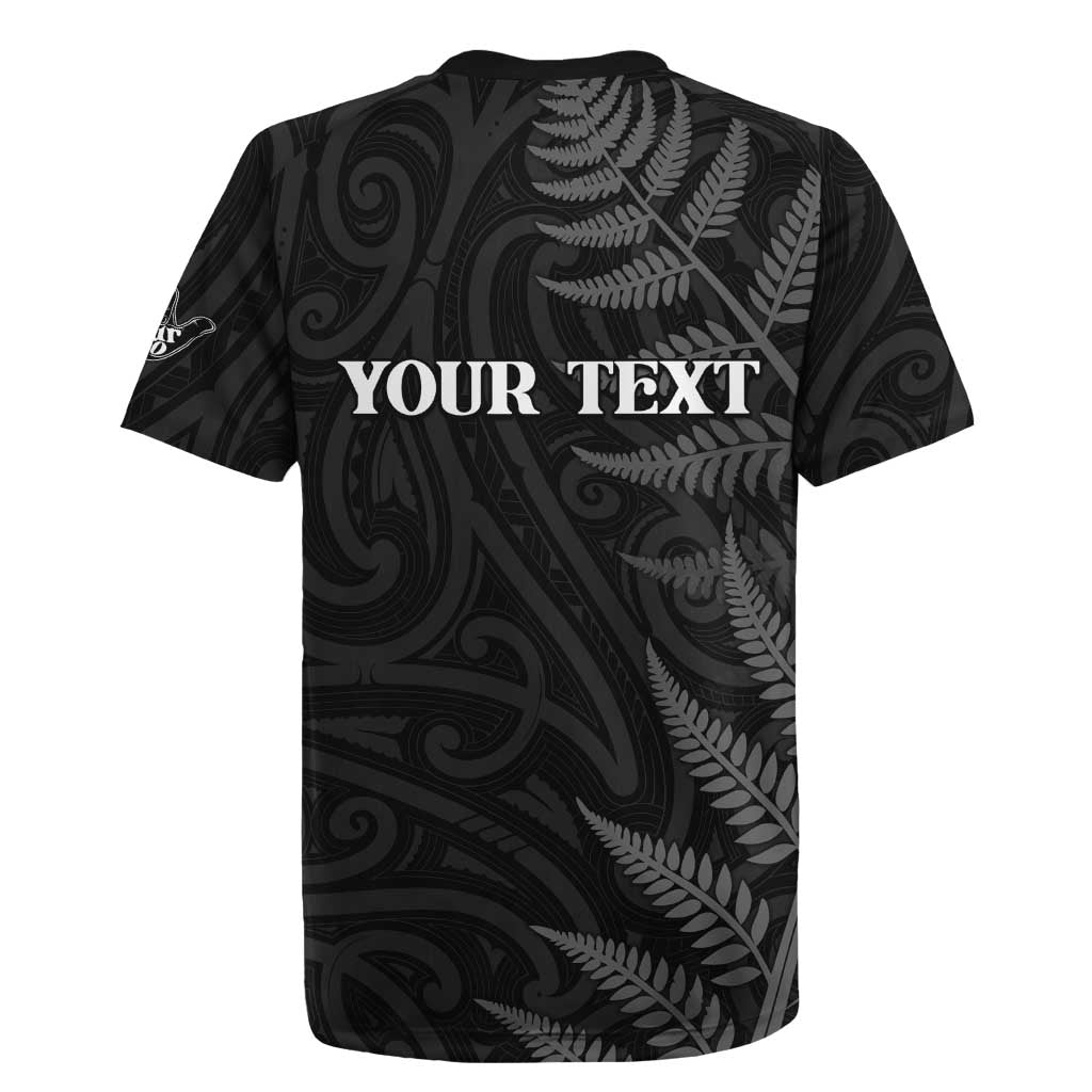 Personalised New Zealand Chur Bro Rugby Jersey Maori Koru With Silver Fern