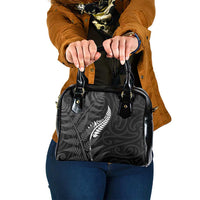 New Zealand Chur Bro Shoulder Handbag Maori Koru With Silver Fern
