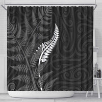 New Zealand Chur Bro Shower Curtain Maori Koru With Silver Fern