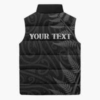 Personalised New Zealand Chur Bro Sleeveless Puffer Jacket Maori Koru With Silver Fern