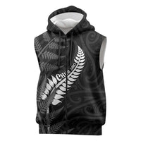 Personalised New Zealand Chur Bro Sleeveless Zip Hoodie Maori Koru With Silver Fern