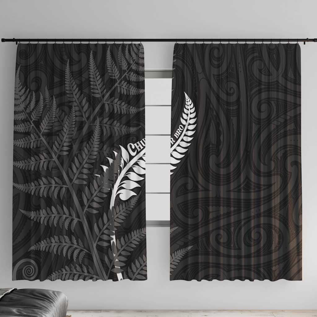 New Zealand Chur Bro Window Curtain Maori Koru With Silver Fern
