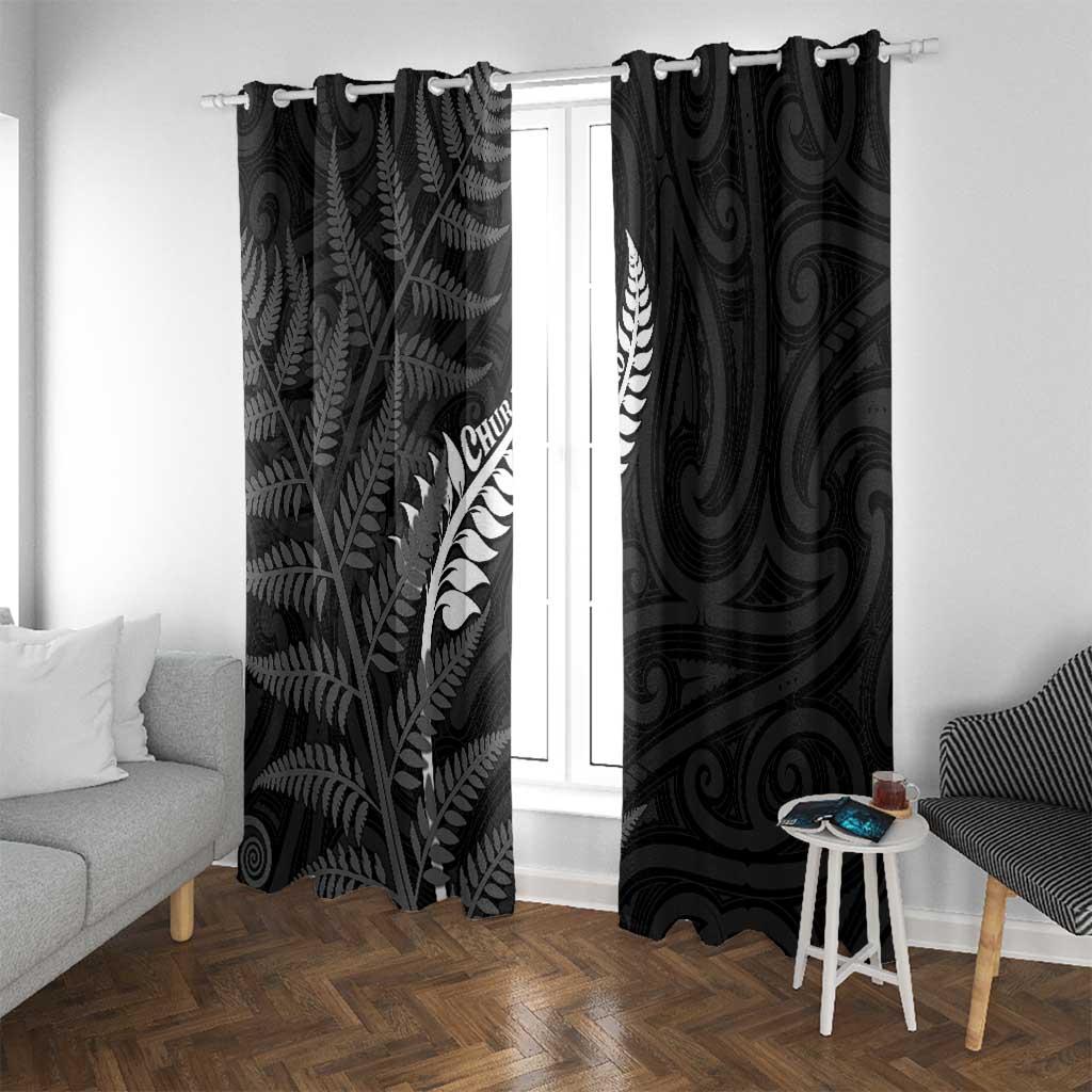 New Zealand Chur Bro Window Curtain Maori Koru With Silver Fern